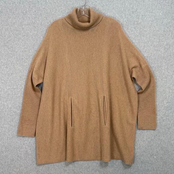 Garnet Hill Oversized Turtleneck Sweater Size M Merino Wool Cashmere QuietLuxury - Picture 1 of 16